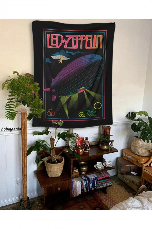 Hobimania Duvar Örtüsü Tapestry Led Zeppelin 150x200 cm Duvar Dekorasyon Moda