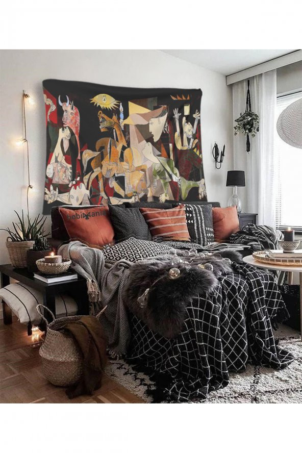 Hobimania Duvar Örtüsü Tapestry Pablo Picasso Renkli Guernica 40x60 cm Duvar Dekorasyon Moda