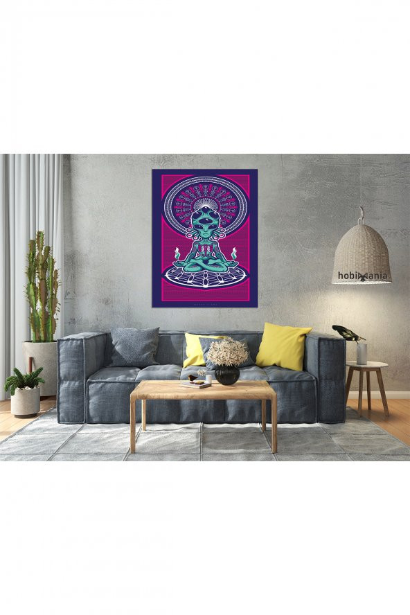 Hobimania Alien Yoga Duvar Örtüsü Duvar Halısı Tapestry 150x100 cm Duvar Dekorasyon Moda