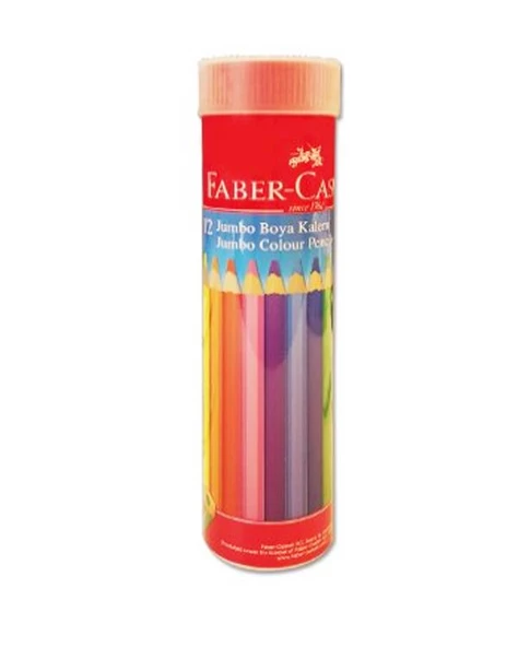Faber Castell 12 Renk Metal Kutulu Jumbo Kuru Boya Kalemi