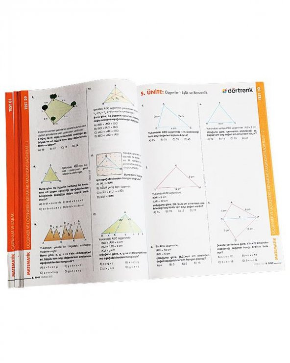 8. Sınıf Matematik Yaprak Test (Dörtrenk Yayınları) - 4