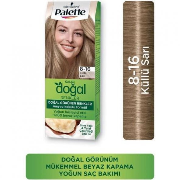 Palette Natural Doğal Renkler Saç Boyası 8-16 Küllü Sarı