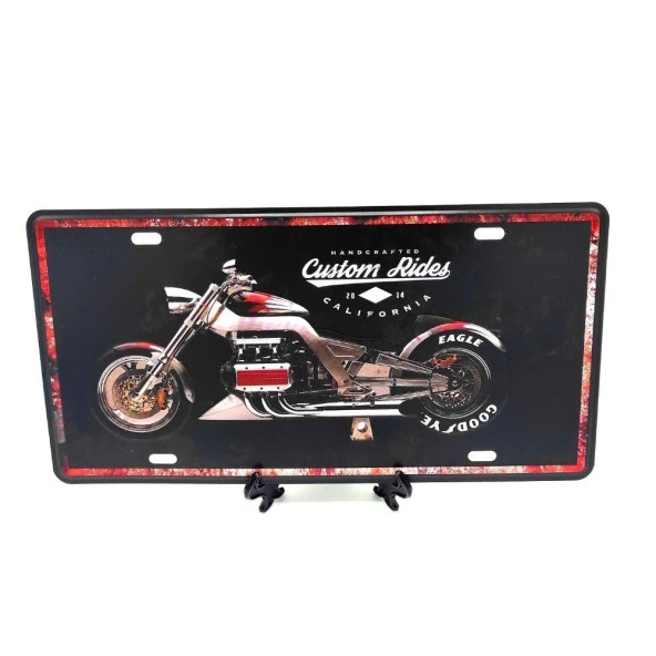 Dekoratif Metal Plaka Custom Rides Harley Davidson California ürün görseli