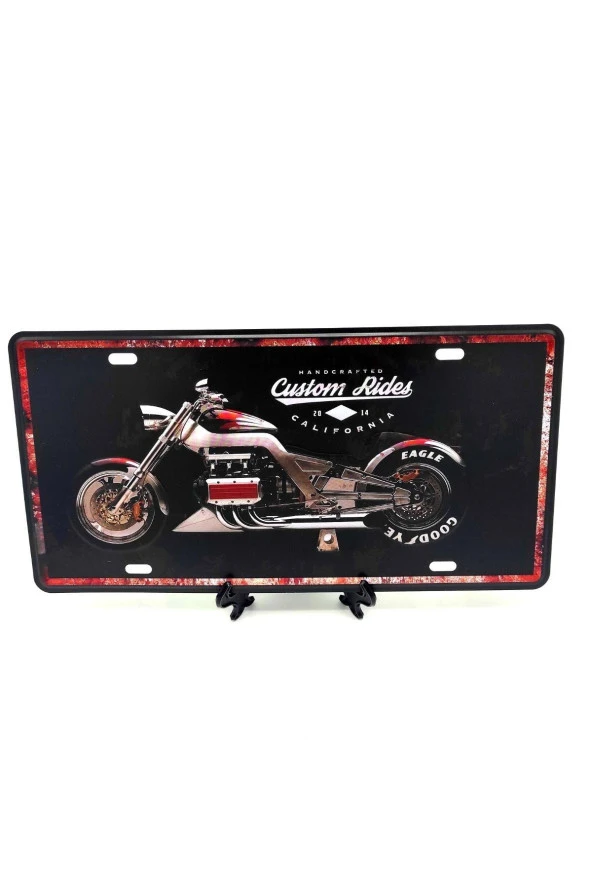 Dekoratif Metal Plaka Custom Rides Harley Davidson California - Resim 2