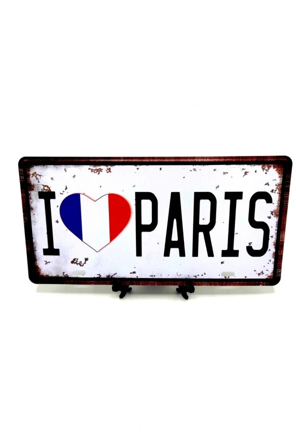 Dekoratif Plaka I Love Paris - Resim 2