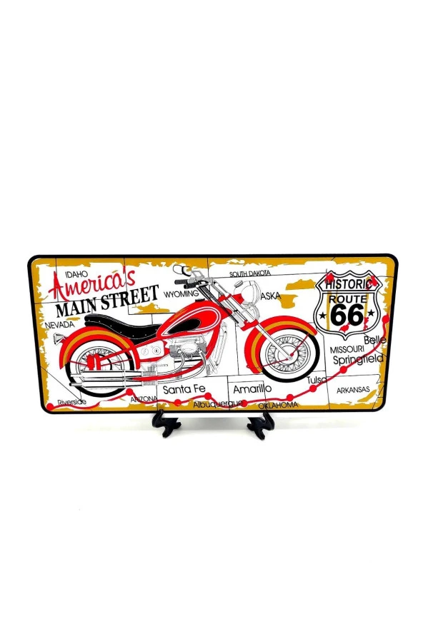 Dekoratif Plaka Americas Main Street Route66 - Resim 2