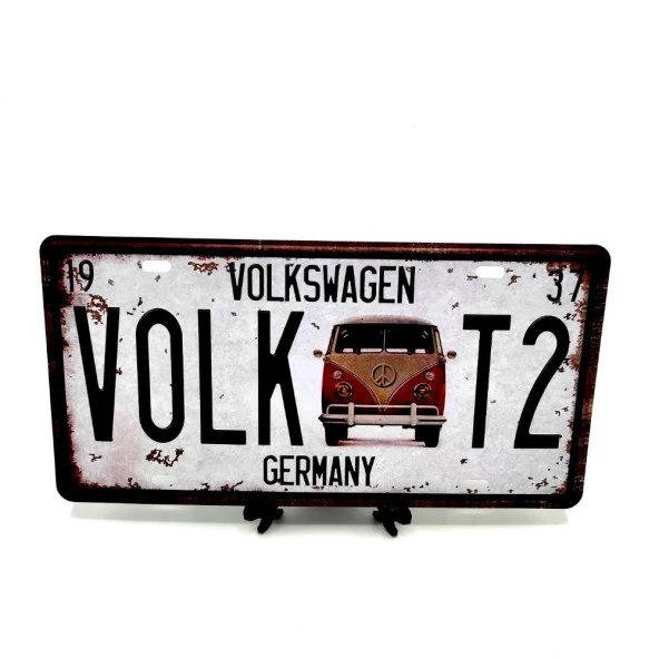 Dekoratif Plaka Almanya Nostalji Minibüs - Resim 2