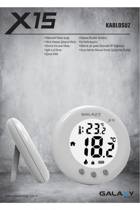 Galaxy Energy X15 Kablosuz Dijital Oda Termostatı - 3