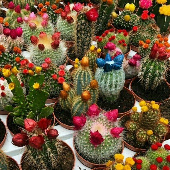 Karışık Kaktüs Bitkileri Çiçeği Tohumu (9000 tohum) ürün görseli 1