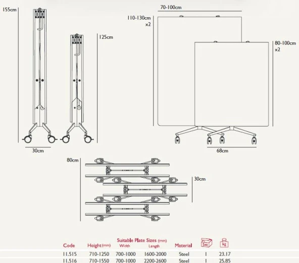 Ortadan Katlanır Masa Ayağı 11.515 - 160-200cm - Resim 5