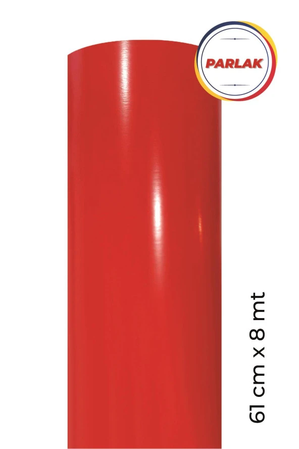 Parlak Kırmızı Kendinden Yapışkanlı Kaplama Folyosu 61 CM X 8 MT