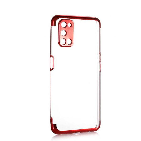 Oppo A72 Kılıf İnce Köşeleri Renkli Şeffaf Silikon
