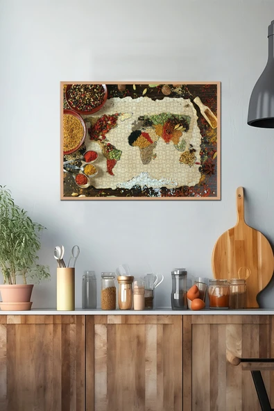 Anatolian 1000 Parçalık Puzzle - Baharatlı Dünya Haritası 1045 - Resim 3