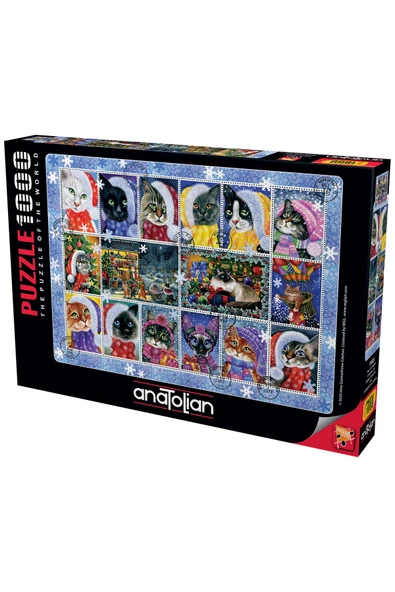 Anatolian 1000 Parçalık Puzzle - Yeni Yıl Kedileri 1103