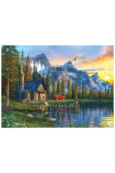 Anatolian 1000 Parçalık Puzzle - Dağevinde Günbatımı 1024 - Resim 2