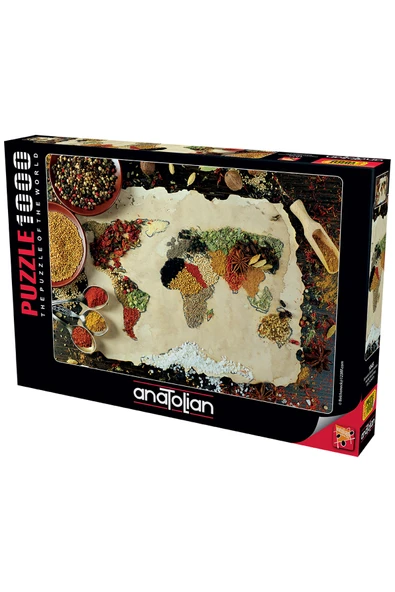 Anatolian 1000 Parçalık Puzzle - Baharatlı Dünya Haritası 1045