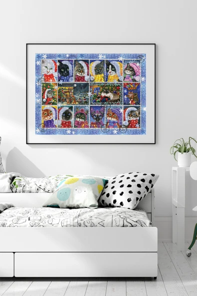 Anatolian 1000 Parçalık Puzzle - Yeni Yıl Kedileri 1103 - Resim 3