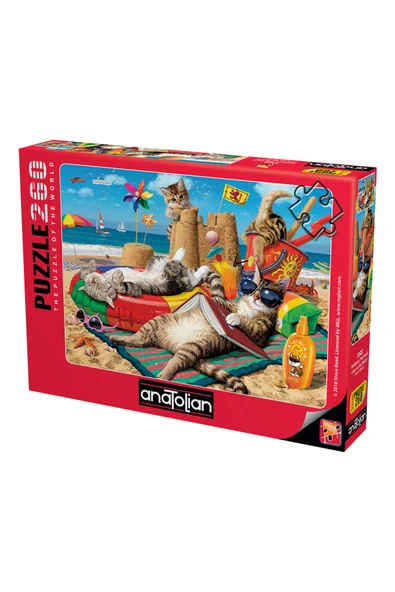 Anatolian 260 Parça XL Puzzle - Kedilerin Plaj Keyfi 3322