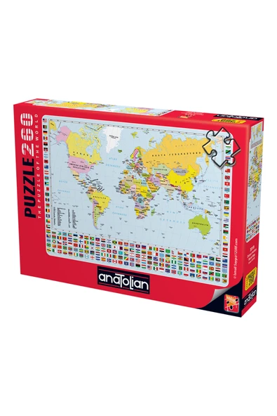 Anatolian 260 Parça XL Puzzle - Dünya Haritası 3319