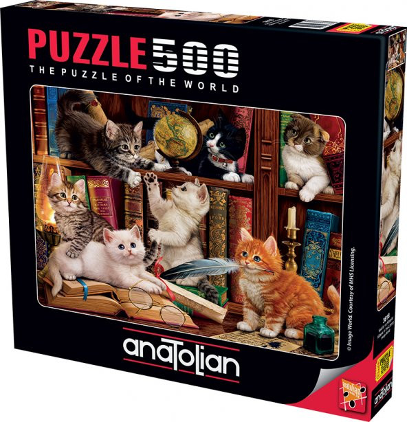 Anatolian 500 Parçalık Puzzle / Kediler ve Kitaplar - Kod 3618