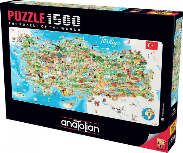 Anatolian 1500 Parçalık Puzzle / Türkiye Haritası - Kod 3793