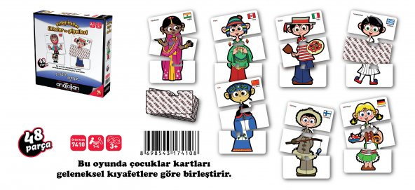 Anatolian Birleştirelim - Ülkeler ve Giysileri (48 Parça) 7410 - 2