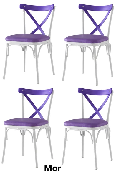 4 Adet Çapraz Bahar Sandalye - 12