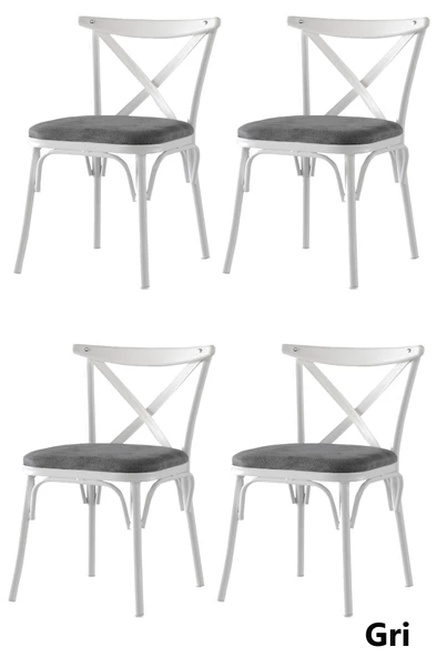 4 Adet Çapraz Bahar Sandalye - 2