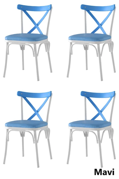 4 Adet Çapraz Bahar Sandalye - 10