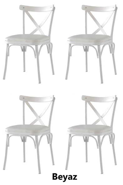 4 Adet Çapraz Bahar Sandalye - 4