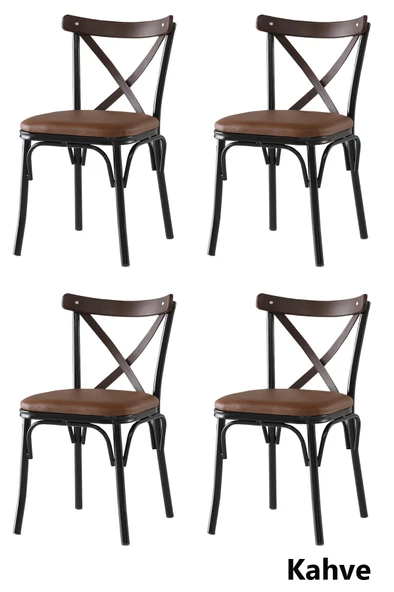 4 Adet Çapraz Bahar Sandalye - 6