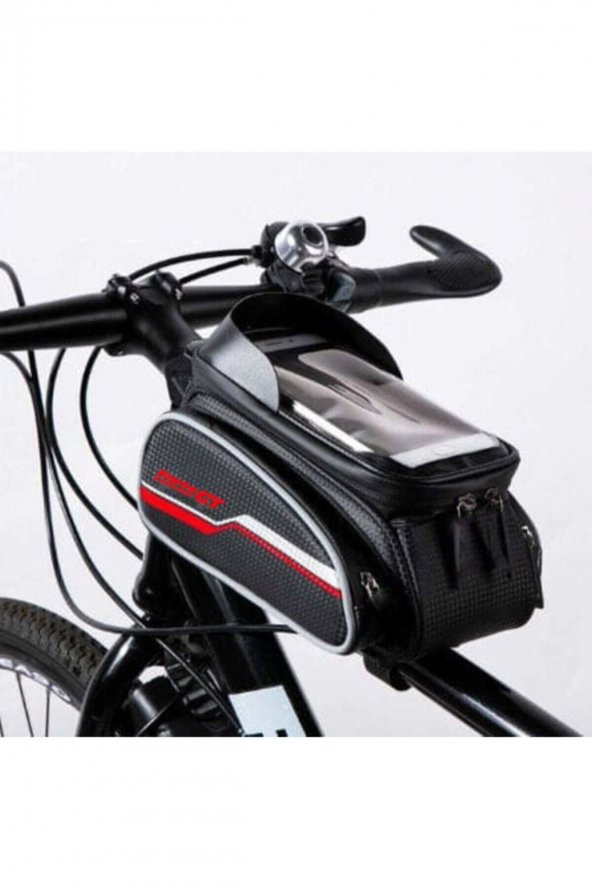 816 6 inç Su Geçirmez Dokunmatik Ekran Bisiklet Kadro Üstü Çanta Kırmızı