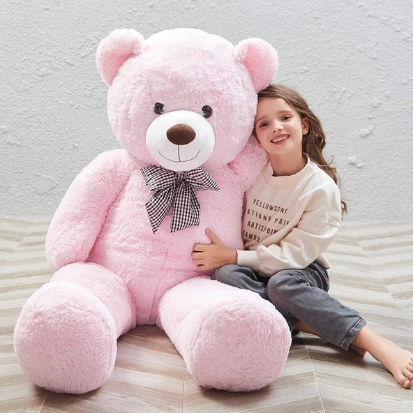 Peluş 120 cm Papyonlu Sevimli  Ayı - Sevgiliye Özel Hediye - 7
