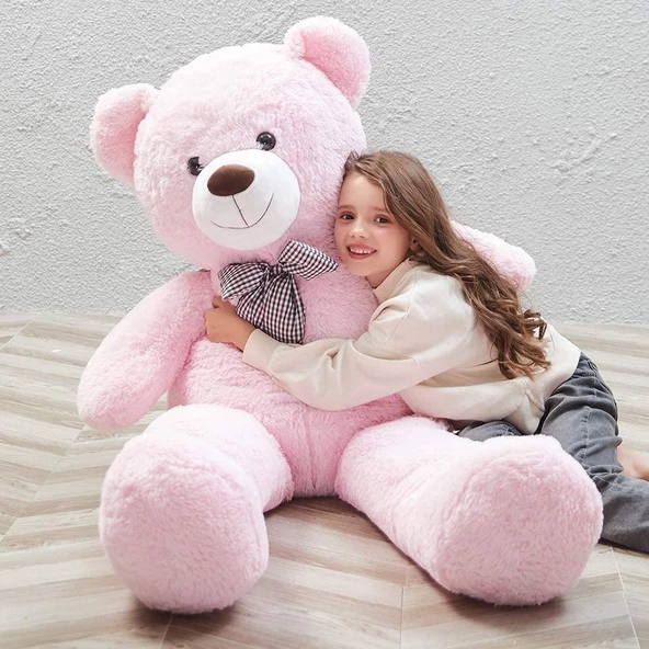 Peluş 120 cm Papyonlu Sevimli  Ayı - Sevgiliye Özel Hediye - 5