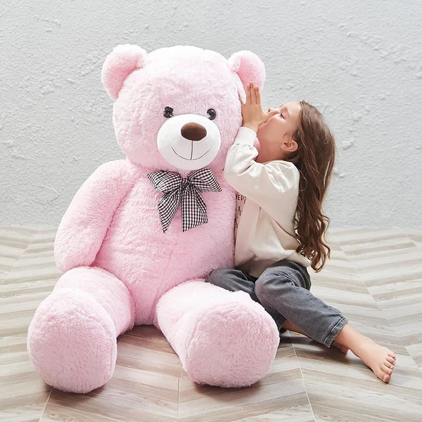 Peluş 120 cm Papyonlu Sevimli  Ayı - Sevgiliye Özel Hediye - 8