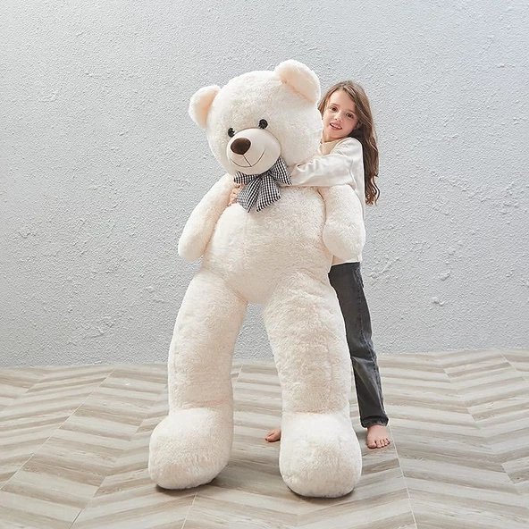 Peluş 120 cm Papyonlu Sevimli  Ayı - Sevgiliye Özel Hediye - 12