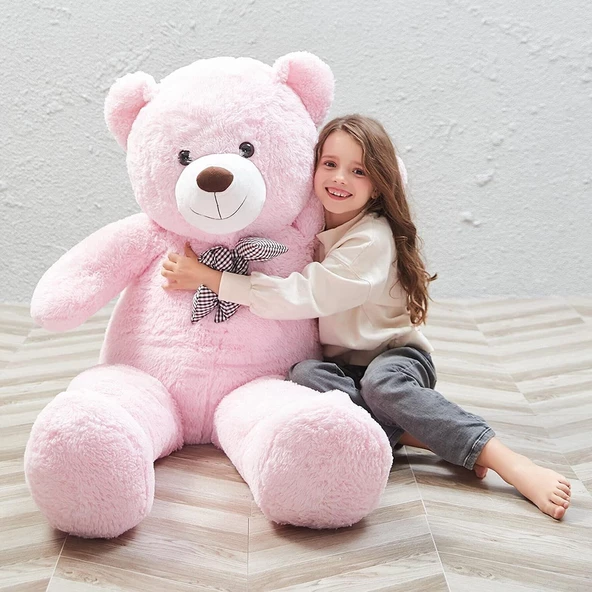 Peluş 120 cm Papyonlu Sevimli  Ayı - Sevgiliye Özel Hediye - 9