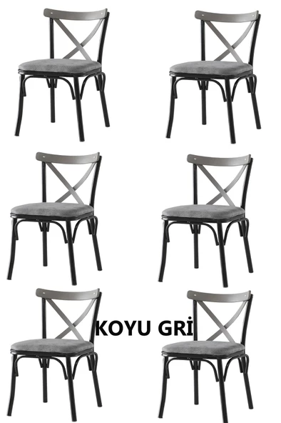 6 Adet Çapraz Bahar Sandalye - 8