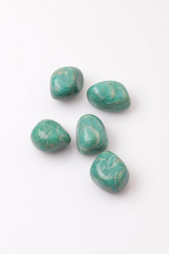 Amazonit Doğal Taş Tamburlanmış Parça - Tımbıl - Resim 2