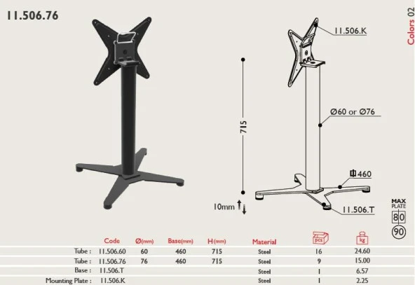 Toplanır Masa Ayağı 11.506.60 - Taban 46*46cm - Resim 2
