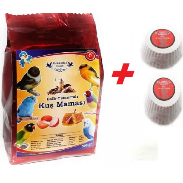 Kuş Maması Ballı Yumurtalı Kuş Maması 500 gr Gaga Taşı