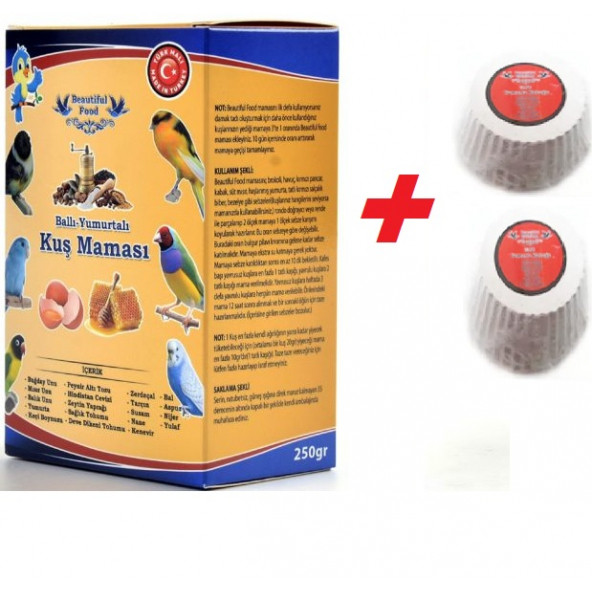 Kuş Maması Ballı Yumurtalı Kuş Maması 250 gr Gaga Taşı