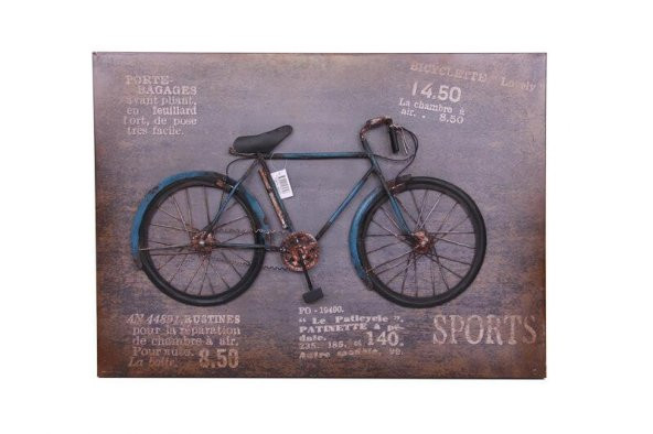 Bisiklet Temalı Tablo Vintage Pano Ev Ofis Hediyelik