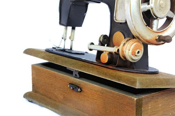 Dekoratif Metal Dikiş Makinesi Kutulu Biblo Hediyelik - 3