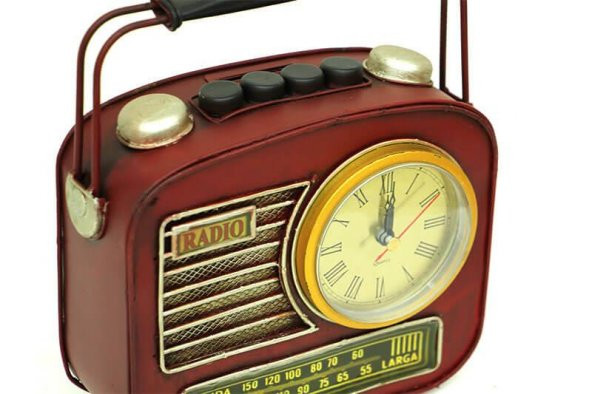 Dekoratif Metal Radyo Saatli Kumbara Vintage Biblo Hediyelik - 5