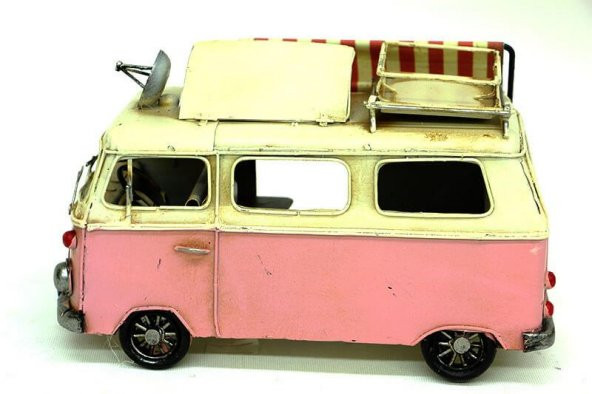 Dekoratif Metal Minibüs Çerçeveli ve Tenteli Vintage Hediyelik - 3