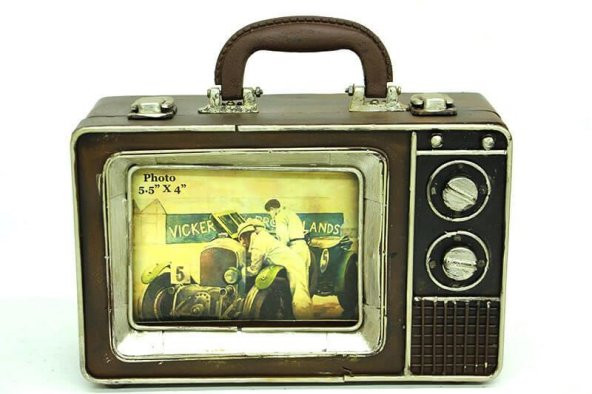 Dekoratif Metal Çerçeve Televizyon Temalı Vintage Hediyelik - 2