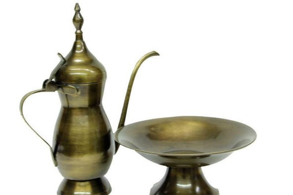 İbrik Sahanlı Antik Kabartmalı Dekoratif Hediyelik - 5