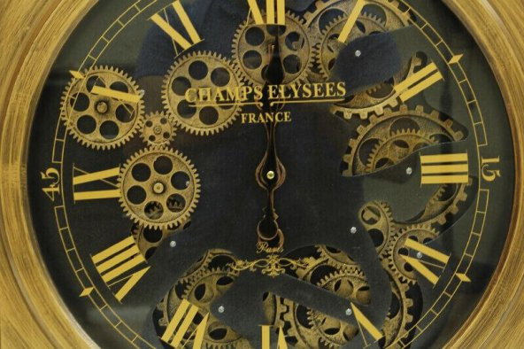 Saat Çarklı Kare Roma Rakamlı Duvar Saati Dekoratif Hediyelik - 2