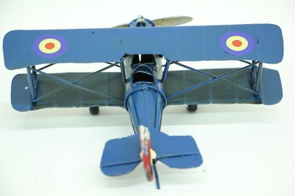 Dekoratif Metal Uçak Çift Kanatlı Biblo Dekoratif Hediyelik - Resim 5